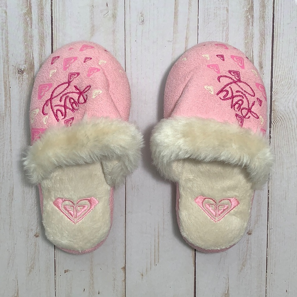 Roxy Girls Pink Slippers Size 9